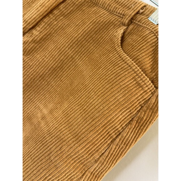 Mittoshop Corduroy Mini Skirt Womens L Brown Tan 100% Cotton Pockets Raw Hem Y2K - Picture 9 of 10